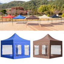 접이식 캐노피천막 바람막이벽면 풀세트 야외천막 방수 행사용천막 포장마차천막 옥상천막 그늘막천막 아웃도어텐트, DZ투명풀 2X2 베이지