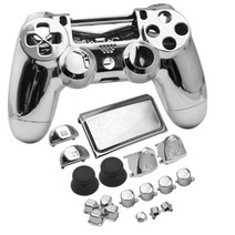 PS4 컨트롤러 쉘 케이스 커버 하우징 스킨 교체 PS4 슬림, 은