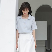 가바바 여성 블라우스 스퀘어넥 심플 반팔 블라우스 G45936