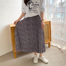 코지 여자 봄 여름 데일리 꾸안꾸 화사한 주름 롱스커트