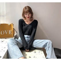 오스본니트 초커 하트넥 자주 반짝이니트 TuangBiang 2022 봄 Ruched 커프스 v 넥 긴 소매 양모 여성 풀오