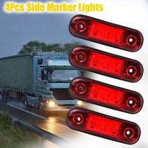 테일램프 자동차 외부 조명 12V 트럭 트레일러 버스 신호 브레이크 램프 4 Pcs LED 사이드 마커 경고 테일, 한개옵션1, 한개옵션0