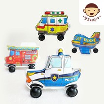 어린이 자동차 컬러룬 색칠풍선 풍선색칠놀이 유아 유치원 어린이집 1학년 2학년 저학년 만들기 미술 유아미술 아동 만들기수업 만들기세트 초등교구 아동미술 미술키트 어린이키트, 풍선탈것(소방차)