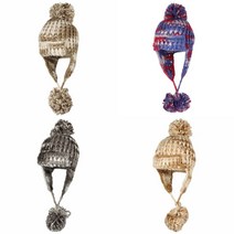 더블유씨 털방울 핸드메이드 이어플랩 니트 비니 털모자 겨울여성모자 겨울털모자 여성겨울모자