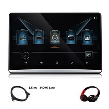 4K모니터 스마트 모니터 4k 인치 안드로이드 자동차 헤드레스트 터치 스크린 미러, 1 모니터 1 헤드셋