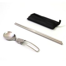 휴대용 접이식 스텐 스탠 등산 캠핑 여행 낚시 수저 숟가락 젓가락 파우치 세트, 단품, 단품