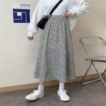 꽃무늬 꾸안꾸 데일리 스커트 여성 여자치마 여자코디 포인트 허리밴딩 7765ma