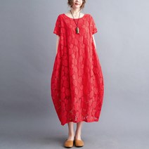 Girl Wow 원피스 왕언니 빅 사이즈 루즈 여름 쿨링 원단 한복 티