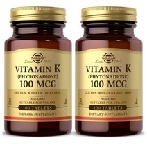 Solgar Vitamin K 솔가 비타민 K 100mcg 100정 2팩