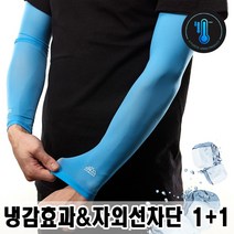 로베노 여름 uv차단 팔토시 1+1, 블루, 화이트