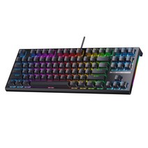 KEYXGSUL R87 RGB 핫스왑 풀윤활 게이밍 기계식 키보드 황축, 흑색RGB
