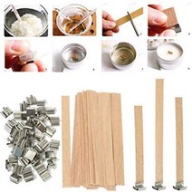 캔들심지 양초 나무 세트 나무 촛불 Wicks 30Pcs 철 스탠드 간장 Parffin Beewax 윅 캔들 코어 환경 친화적, 06 15x150mm  30Pcs