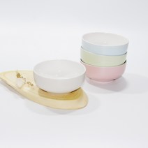 한국도자기 칼라웨어 대접 1p 4color 13cm 국그릇, 핑크