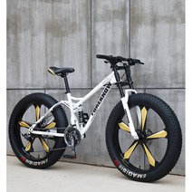 비비스포츠 팻바이크 MTB 산악자전거 출퇴근자전거 24인치 26인치, 화이트(5스포크), 27단