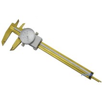 충격 방지 스테인레스 스틸 다이얼 캘리퍼스 6inch 0-150mm/0.02mml 정밀 0.001 "다이얼 버니어 플라스틱 게이지, 01 Titanium plating