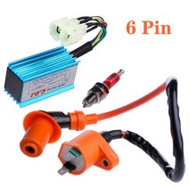 오토바이점화스위치 6Pin 레이싱 성능 CDI 점화 코일 플러그 Gy6 150cc WEQ, 01 6pin