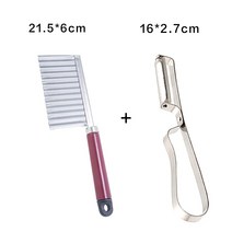 채칼 낭아감자 칼의 물결 무늬 파도 주방 가정용 야채 썰기 신기 꽃 모양 썰고 그릇 프레이치프라이 3758253209, 1손잡이 칼 파도 칫솔 H라인 껍질