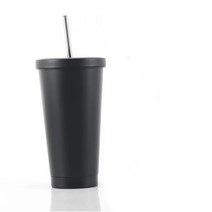 아르크 대용량 데브 스텐 진공 텀블러 콜드컵 뚜껑 + 스테인리스빨대 + 세척솔 포함, 실버, 750ml