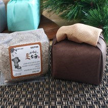 [고서임] 천일염 300g 함초소금 (둥근매듭/브라운) 보자기 답례품, 천일염 300g (둥근매듭/브라운금비), 1개