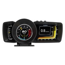 GPS HUD 자동차 HUD 다기능 대시 보드 헤드 디스플레이 OBD2 + GPS 스마트 속도계 게이지 경보 시스템 터, 01 Black, 01 Black