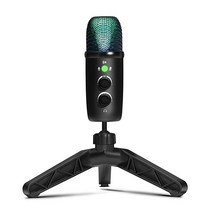 ITH RGB 표시기가 있는 USB 콘덴서 마이크 빠른 음소거 삼각대 스탠드 및 팝 필터 팟캐스트 게임 스트리밍 스튜디오 컴퓨터 마이크용