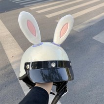 토끼 귀 헬멧 악세서리 오토바이 바이크 스티커, A