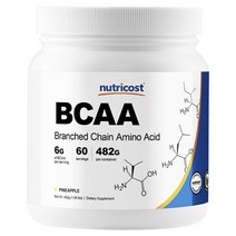 Nutricost 뉴트리코스트 아미노산 BCAA 파우더 60회분 파인애플맛, 1개, 기본