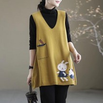 빅사이즈 봄가을 선드레스 스웨터 의류 이너니트 베스트 조끼 민소매 나시 뚱뚱한 와이드 루즈핏 슬림핏 4992289408