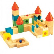 socean 원목 구슬 성 블록 좋은 러버우드 원목 우드 장난감 유아동 나무 놀이 공 미끄럼틀 블록완구 구슬 굴리기 만