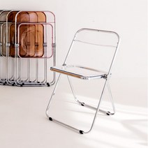 [미드센추리투명의자] 적층 보관 가능한 카페 투명 인테리어 의자 미드센추리 모던 체어 아크릴 철제 깔끔한 스툴, PET - 투명