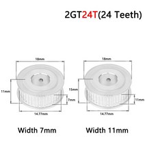 타이밍풀리 24 개 톱니 2gt 밍 풀리 보어 4mm 10mm 폭 2GT 동기 벨트 AF 1, 02 Bore 5mm_01 7mm