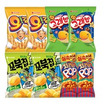 오리온 오감자 그라탕 50g+왕고래밥 56g+꼬북칩 콘스프맛 65g+치킨팝 닭강정맛 81gx각2개(총8개), 8개