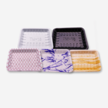 PSP 트레이 18호(무지 검정 적그물 청죽 우드) (박스 1000개) 고기 정육 진열 포장 일회용용기