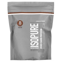Isopure 이소퓨어 단백질 파우더 탄수화물 제로 쿠키 앤 크림 454g 1lb, 1개