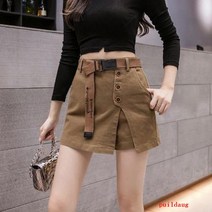 가을과 겨울 높은 허리 불규칙한 데님 스커트