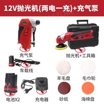 광택기 듀얼 폴리셔 차량용 자동차 무선 차량 폴리싱 5인치 패드, 12V2개전기1개충전연마기+공기펌프베어메탈