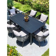 야외바베큐장 테라스 야외 테이블과 의자 조합 정원 빌라 발코니 바위 슬래브 등나무 직조 안뜰 북유럽, [02] 폭발적인 특별 행사 의자 4개 16090 두꺼