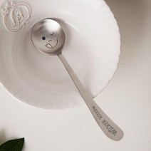 엔젤 스텐 요거트스푼 둥근 롱스푼 대 2개 모던주방 간식스푼