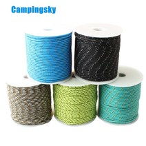 패러글라이딩장비 패러글라이딩자격증 행글라이딩 campsky reflective paracord 2mm paracord 3 strand core 야외 캠핑 parachute, 애시드 블루 반사, 50미터