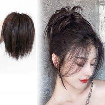 하이유니 래빗테일 똥머리 밴드 붙임 올림 머리 헤어 피스 셀프 부분 가발, 다크브라운