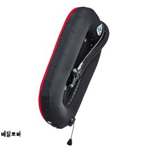 bcd 스쿠버다이빙 아쿠아나 AKUANA 알루미늄 25 30 파운드 백플레이트, 뒤가 빨갛고 앞이 캄캄하다.