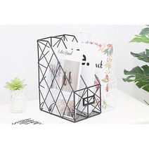 디오너 북유럽 잡지 철제 책상위 책꽂이 인테리어, 싱글블랙