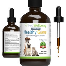 고양이영양제 Pet Wellbeing 개와 고양이를 위한 건강한 잇몸 - 수의사 제조 및 치아 치은염 신선한 호흡 천연 허브 국소 4온스118ml