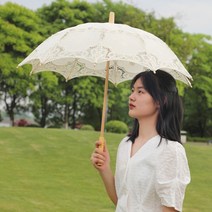소품용우산 웨딩 드레스 코디 신부 펀칭 레이스 공주 양산 촬영 프렌치 레이어드우산