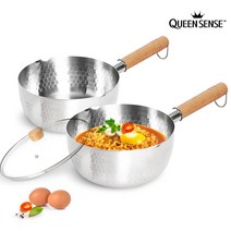 퀸센스 인덕션 라면냄비 1인용 2인용 스텐 편수냄비 18cm 20cm (택1) / 뚜껑선택, 4. (뚜껑포함)냄비 20cm, 1개