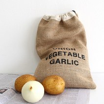 미미셀렉 빈티지 야채 주머니 그물망 야채 망 감자 양파망 마늘 보관 다용도, 브라운