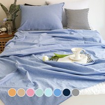 멜란 워싱 깨알 체크 면 여름 이불 세트-8컬러, 겹이불 세트, 그레이