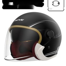 소두핏헬멧 클래식 레트로 하프 사계절 방풍 모토캠핑, 프리사이즈, 3C투미러블랙라인