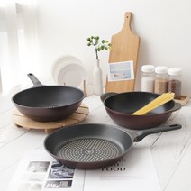 [KT알파쇼핑][1+1] 키친아트 국내생산 후라이팬 1+1 내맘대로 골라담아!!, 5.와인28cm[궁+파]