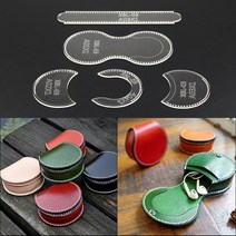 원데이클래스 가죽공방 카드지갑만들기 5pcs 투명 가죽 공예 아크릴 지갑 도구 diy 세트 빈티지 지갑 가방 패턴 스텐실 템플릿 outil pour le cuir, 없음